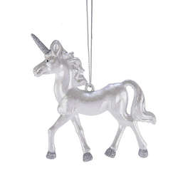 Item 101692 Clear/Silver Unicorn Ornament