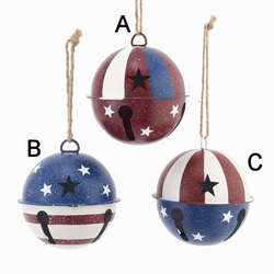 Item 101695 Rustic Americana Jingle Bell Ornament