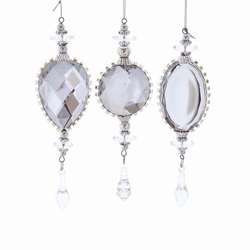 Item 101743 Silver Jewel Drop Ornament