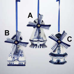 Item 101826 Delft Blue Windmill Ornament