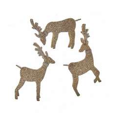 Item 101935 Champagne Gold Deer With Jewels Ornament