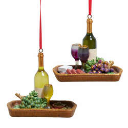 Item 102020 Wine With Tray Ornament