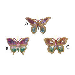 Item 102119 Iridescent/Gold Butterfly Ornament