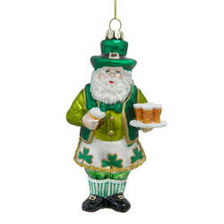 Item 102149 Irish Santa With Shamrock And Beer Ornament