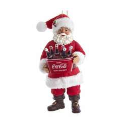 Item 102156 Coke Santa With Bucket Ornament
