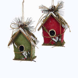 Item 102207 Green/Red Birdhouse Ornament