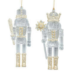 Item 102214 thumbnail Clear Nutcracker With Gold Glitter Ornament
