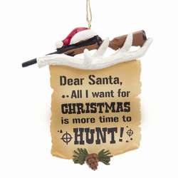 Item 102315 Hunting Letter To Santa Ornament