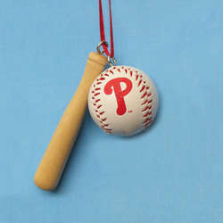 Item 102322 Philadelphia Phillies Bat/Baseball Ornament