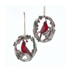 Item 102325 Birch Berry With Cardinal Ornament