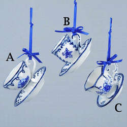 Item 102332 Delft Blue Cup and Saucer Ornament
