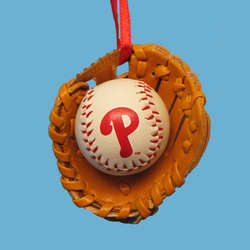 Item 102364 Philadelphia Phillies Baseball In Glove Ornament