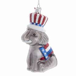 Item 102374 Noble Gems Patriotic Elephant Ornament