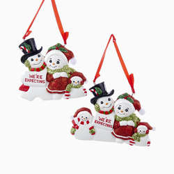 Item 102376 We're Expecting Snowfamily Ornament
