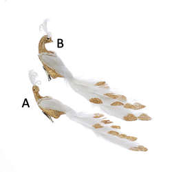 Item 102451 Feather Peacock With Pearls Clip-On Ornament