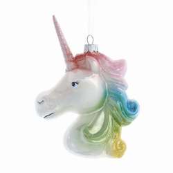 Item 102454 Pastel Unicorn Head Ornament