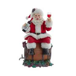 Item 102594 Santa Sitting On Wine Barrel