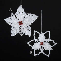 Item 102612 White Poinsettia Ornament