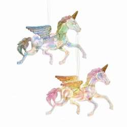 Item 102688 Iridescent Unicorn With Glitter Ornament