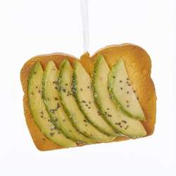 Item 102712 Green Avocado Toast Ornament