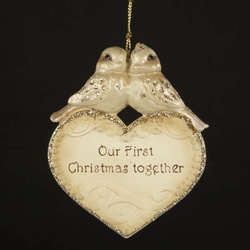 Item 102723 Our First Christmas Together Birds With Heart Ornament
