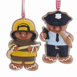 Item 102764 Gingerbread Police/Fireman Ornament