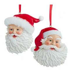 Item 102835 Fabric Santa Head Ornament