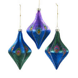 Item 102868 Peacock Feather Pattern Finial Ornament