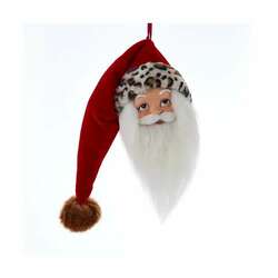 Item 102879 Santa Head Leopard Cuff Ornament