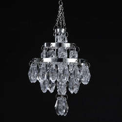 Item 102973 Crystal Silver Chandelier With Right-Side Up Rings Ornament
