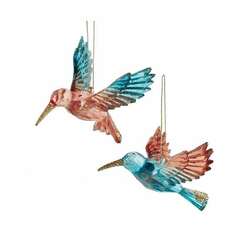 Item 102991 Teal/Rose Hummingbird Ornament