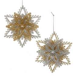 Item 103002 Silver/Gold Burst Snowflake Ornament