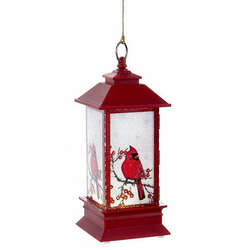 Item 103006 LED Lantern With Red Cardinal Ornament