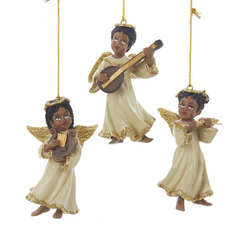 Item 103039 African-American Angel With Instrument Ornament