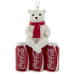 Item 103041 thumbnail Polar Bear Cub On Coca-cola 6-pack Ornament