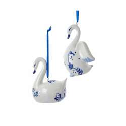 Item 103091 Delft Blue Swan Ornament