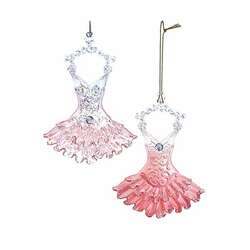 Item 103173 Pink/Clear Ballet Dress Ornament