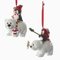 Item 103243 thumbnail Polar Bear With Penguin Ornament