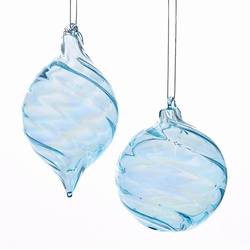 Item 103247 Ice Blue Finial/Ball Ornament