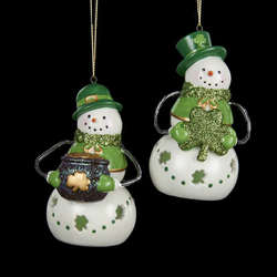 Item 103274 LED Irish Snowman Ornament