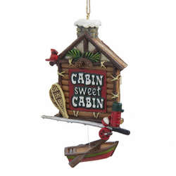 Item 103291 Cabin Sign With Boat Ornament