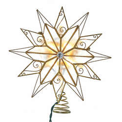 Item 103299 6 Point Wire/Scroll Star With Center Gem Tree Topper