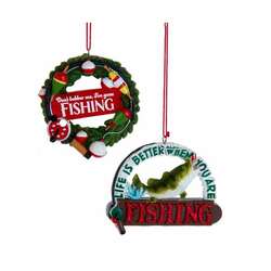 Item 103306 Fishing Sign Ornament