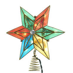 Item 103312 Multicolor/Gold Star Tree Topper With 10 Lights