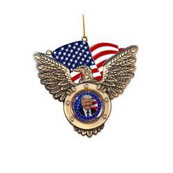 Item 103326 thumbnail Eagle With Flag And President Trump Image Ornament