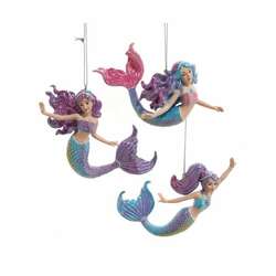 Item 103384 Pink/Purple/Blue Mermaid Ornament