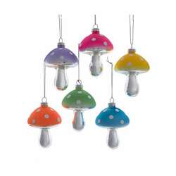 Item 103434 thumbnail Glass Glow In The Dark Mushroom Ornament