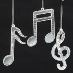 Item 103551 thumbnail Silver Mirror Music Note Ornament