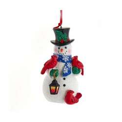Item 103570 Snowman With Cardinals And Lantern Ornament