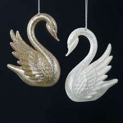 Item 103622 Gold/Silver Swan Ornament